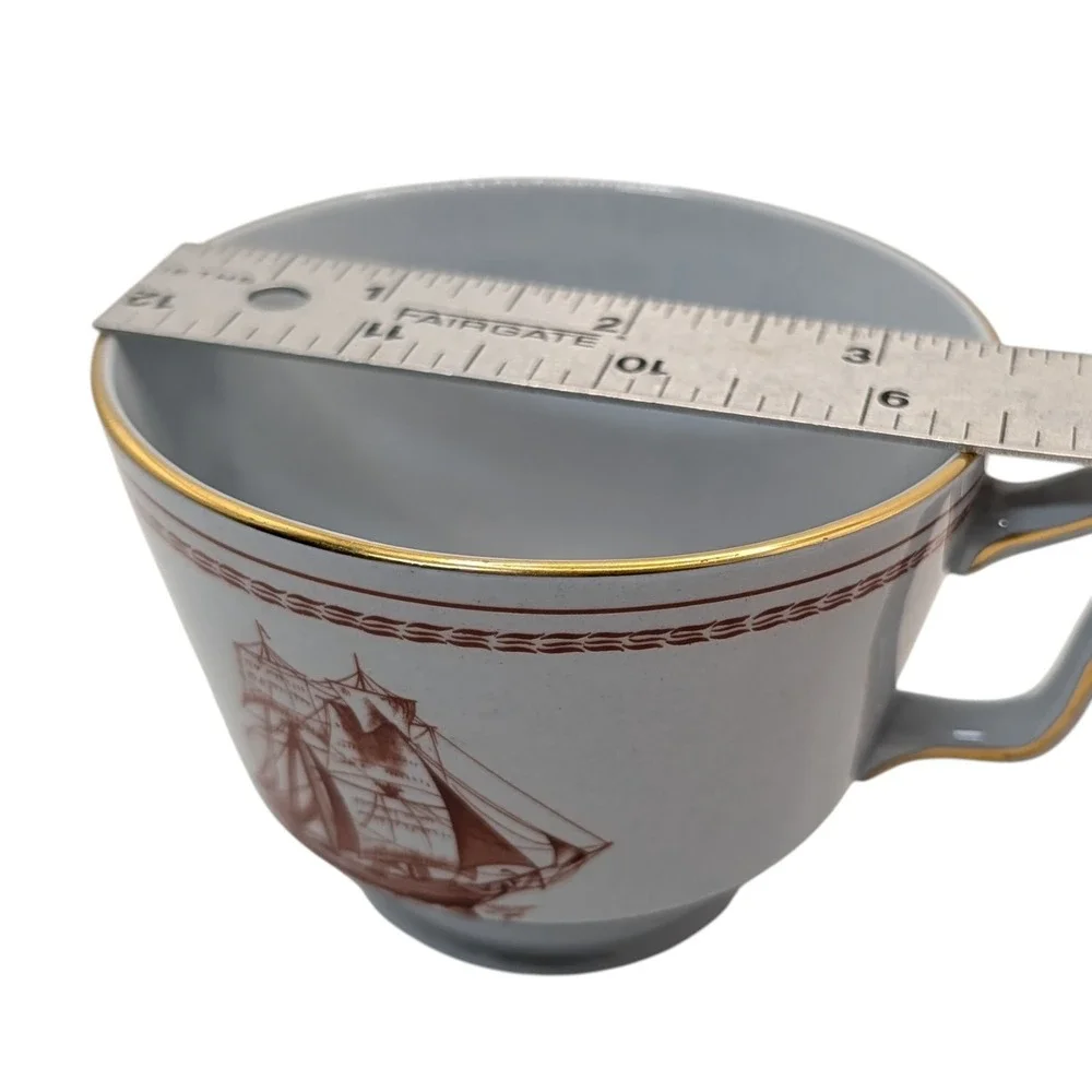 Vintage Spode Trade Winds Teacup Iron Red England‎ Mid Century Modern W128